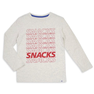 Appaman Boys Snacks Graphic l/s Tee ~ Cloud Heather