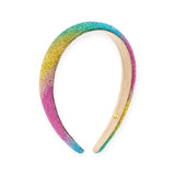 Bari Lynn Thin Fully Crystalized Padded Headband ~ Ombre Rainbow