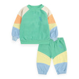 Bobo Choses Baby Color Block Terry Sweatshirt & Joggers Set ~ Light Green