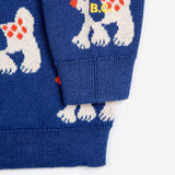 Bobo Choses Baby Fairy Dog Knit Cardigan ~ Navy Blue