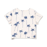 Play Up Baby Palm Tree Print T-Shirt & Jersey Pants Set ~ Natural/Blue