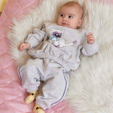 Mini Rodini Baby Siamese Cat Sweatshirt & Sweatpants Set ~ Light Heather Grey