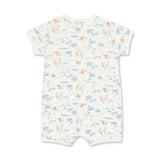 Petit Bateau s/s Animal Print Short Romper ~ White Multi