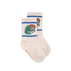 Bobo Choses Baby Hug Hairy Monster Short Socks ~ Off-White