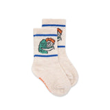 Bobo Choses Baby Hug Hairy Monster Short Socks ~ Off-White