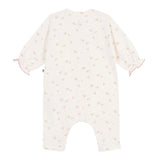 Petit Bateau Floral Print Romper w/ Ruffles ~ Cream Multi