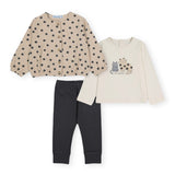 Mayoral Baby Girl Cardigan, l/s Tee & Leggings 3pc Set ~ Lead