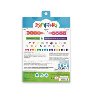 Ooly Stampables Double-Ended Stamp & Brush Markers ~ Set of 18