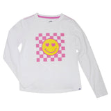 Appaman Girls Elara Smiley l/s Tee & Faux Leather Leggings Set ~ White/Light Pink