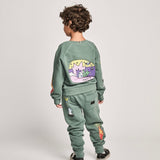 Munster Kids Pointbreak Crew Neck Sweatshirt & Stickers Sweatpants Set ~ New Green