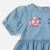 Stella McCartney Baby Girl Chambray Dress w/ Ladybug Embroidery ~ Blue