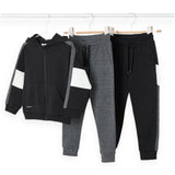 Mayoral Boys Zip Hoodie & 2 Sweatpants Set ~ Black