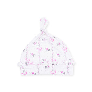 Angel Dear Ruffle Knotted Hat ~ Dainty Buds & Bows Stripe