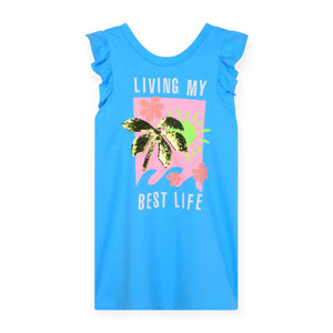 Billieblush Living My Best Life Cotton Dress ~ Blue Lavender