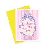 Kitty Kenda Papergoods Welcome Little One Bow Border New Baby Card