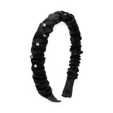 Bari Lynn Crystallized Leather Crinkle Headband