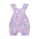 Huxbaby Emoji Short Overalls & Ribbed T-Shirt Set ~ Orchid/Almond Milk