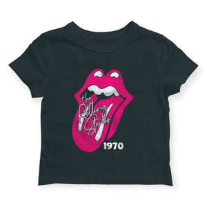 Rowdy Sprout Girls Rolling Stone 1970 s/s Fitted Tee 7-12~ Black Sands