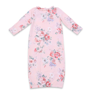 Angel Dear Ruffle Kimono Gown & Headband Set ~ Painterly Rose Bouquets