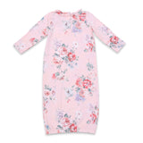 Angel Dear Ruffle Kimono Gown & Headband Set ~ Painterly Rose Bouquets