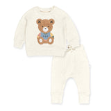 Huxbaby Teddy Hux Sweatshirt & Slouch Pants Set ~ Oat Marle