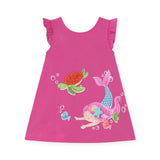 Mayoral Baby Girl Mermaid Frill Sleeve Dress ~ Fuchsia