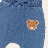 Huxbaby Furry Huxbear T-Shirt & Knit Denim Slouch Pants Set  ~ White/Denim Blue