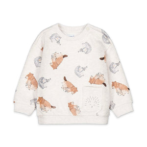 Mayoral Baby Boy Forest Animals Print Sweatshirt & Sweatpants Set ~ Tofu