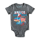 Rowdy Sprout Bruce Springsteen USA s/s Onesie ~ Tri Grey