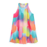 Billieblush Pleated Printed Dress ~ Multi