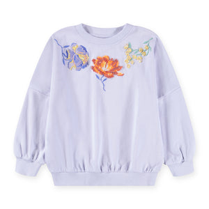 Molo Marika Sequin Flowers Sweatshirt 7-12 ~ Thistle