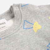 Bobo Choses Baby Pixel Abduction Print Sweatshirt & Sweatpants Set ~ Light Heather Grey
