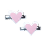 Lilies & Roses Agatha Heart Clips ~ Soft Pink