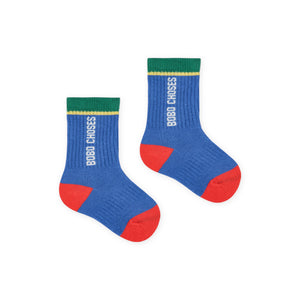 Bobo Choses Baby Color Block Long Socks ~ Blue
