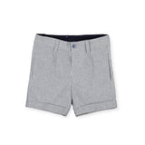 Mayoral Baby Boy s/s Pocket Tee & Linen Seersucker Shorts ~ White/Navy Pinstripe
