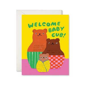 Karen Schipper Baby Card ~ Welcome Baby Cub