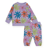 Stella McCartney Girls Lazy Daisy Sweatshirt & Sweatpants Set ~ Purple