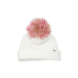 Oh Baby! Eyelash Yarn Pom Hat ~ Blush & Gold/Cream