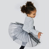 Baby Sara 2 Tone Tulle Star Dress ~ Grey/Black