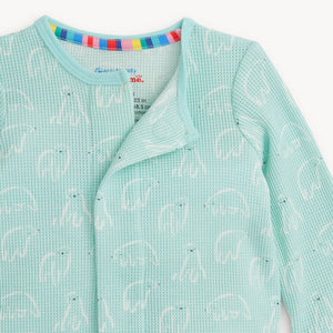 Magnetic Me Waffle Romper ~ Blue Polaris