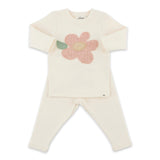 Oh Baby! Cable Knit Daisy 2pc Set ~ Sugar Cookie