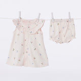 Petit Bateau Sleeveless Fruit Print Dress w/ Bloomer ~ Light Pink