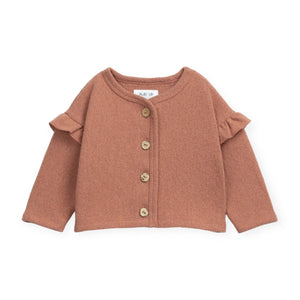 Play Up Baby Frill Knit Cardigan ~ Terracotta