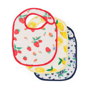 Little Unicorn Cotton Muslin Classic Bib 3 Pack ~ Berry Lemonade