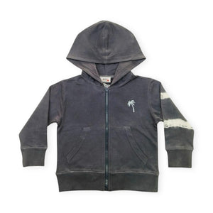 Mish Coal Stripe Tie Dye Zip Hoodie