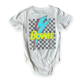 Rowdy Sprout Bowie Checker s/s Onesie ~ Vintage White