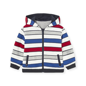 Mayoral Baby Boy Reversible Striped Zip Hoodie ~ Storm