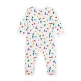 Petit Bateau Front Snap Parisian Print Footie ~ White Multi