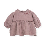 Play Up Baby Woven Tunic & Printed Padded Pants Set ~ Dusty Mauve/Heather Grey