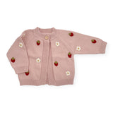 The Blueberry Hill Strawberry Flower Cardigan ~ Blush